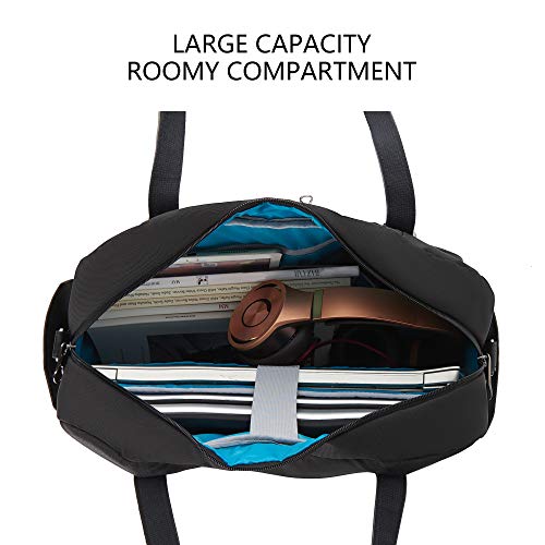 KROSER Bolso Tote para Portátil 15.6" Bandolera con Estilo para Portátil Maletín Hidrófugo Bolsa Grande de Viaje con Bolsillos RFID para Trabajo/Negocios/Escuela/Universidad/Mujeres - Negro KROSER Bolso Tote para Portátil 15.6" Bandolera con Estilo para Portátil Maletín Hidrófugo Bolsa Grande de Viaje con Bolsillos RFID para Trabajo/Negocios/Escuela/Universidad/Mujeres - Negro