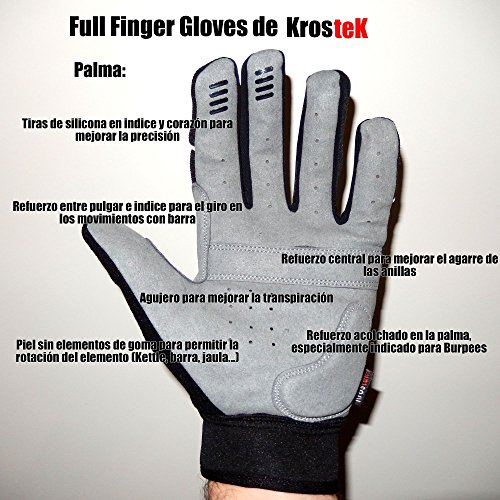 KrosteK Par de Guantes Full Fingers Entrenamiento Funcional (XS) - Guantes de Dedo Largo para Evitar los Callos. Entrenamiento Funcional. KrosteK Par de Guantes Full Fingers Entrenamiento Funcional (XS) - Guantes de Dedo Largo para Evitar los Callos. Entrenamiento Funcional.