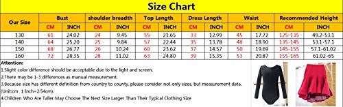 KRUIHAN Conjuntos de Baile Latino para Niñas Vestido - Escenario Rendimiento Leotardo Falda Traje Ropa de Lírico (130CM) KRUIHAN Conjuntos de Baile Latino para Niñas Vestido - Escenario Rendimiento Leotardo Falda Traje Ropa de Lírico (130CM)