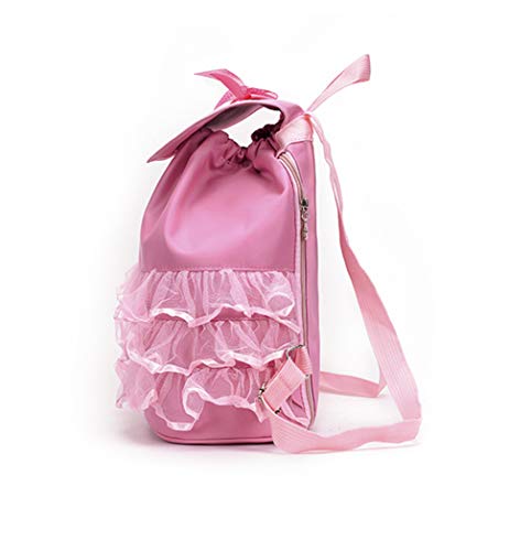 KRUIHAN Niñita Princesa Mochila de Baile - Ballet Gimnasia Nadando Colegio Aire Libre Viajar Yoga Bolso de Deporte Mochila Bailarina Zapato Vestido Equipaje Maleta Rosado