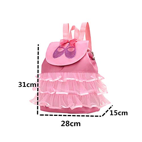 KRUIHAN Niñita Princesa Mochila de Baile - Ballet Gimnasia Nadando Colegio Aire Libre Viajar Yoga Bolso de Deporte Mochila Bailarina Zapato Vestido Equipaje Maleta Rosado