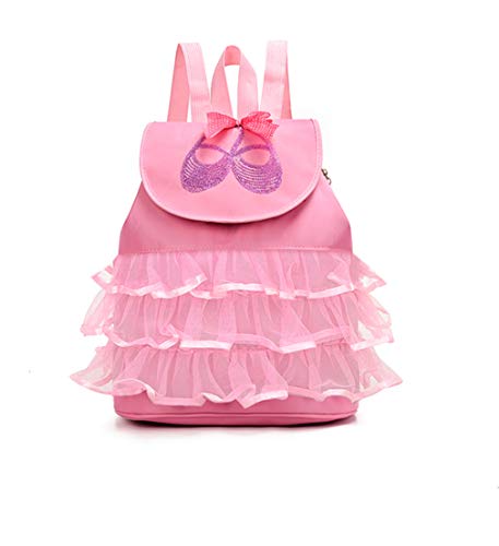 KRUIHAN Niñita Princesa Mochila de Baile - Ballet Gimnasia Nadando Colegio Aire Libre Viajar Yoga Bolso de Deporte Mochila Bailarina Zapato Vestido Equipaje Maleta Rosado