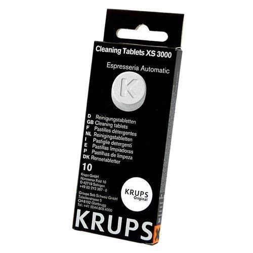 Krups XS300010 Pastillas limpiadoras para máquinas de café súper automáticas, pack de 10 pastillas, Elimina depósitos y los residuos grasos del café Krups XS300010 Pastillas limpiadoras para máquinas de café súper automáticas, pack de 10 pastillas, Elimina depósitos y los residuos grasos del café
