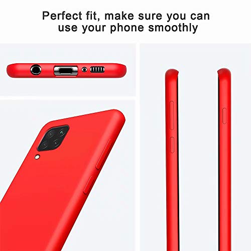 KSHOP Funda para Huawei p40 Lite 5G/Nova 6 se/7i Silicona Líquida Delgado Protección Suave TPU Gel + Protector de Pantalla Case [Tecnología de Cojín de Aire] Anti-Choque Carcasa - Rojo