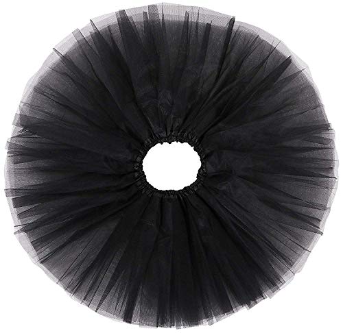 Ksnnrsng Tutu Falda de Mujer Faldas de Tul 50's Short Ballet 3 Capas de Baile para Vestirse Danza (Negro) Ksnnrsng Tutu Falda de Mujer Faldas de Tul 50's Short Ballet 3 Capas de Baile para Vestirse Danza (Negro)