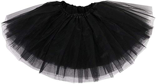 Ksnnrsng Tutu Falda de Mujer Faldas de Tul 50's Short Ballet 3 Capas de Baile para Vestirse Danza (Negro) Ksnnrsng Tutu Falda de Mujer Faldas de Tul 50's Short Ballet 3 Capas de Baile para Vestirse Danza (Negro)