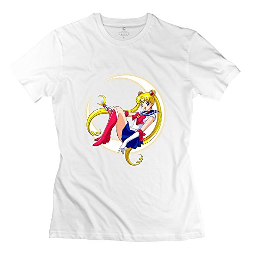 KST Niñas Sailor Moon Crystal Camiseta Slim Fit Sport Blanco Blanco Medium