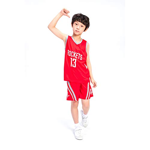 KSWX Camiseta de Baloncesto Rockets # 13 James Harden Trajes De Entrenamiento De Baloncesto para Niños Y Niñas,White,L KSWX Camiseta de Baloncesto Rockets # 13 James Harden Trajes De Entrenamiento De Baloncesto para Niños Y Niñas,White,L