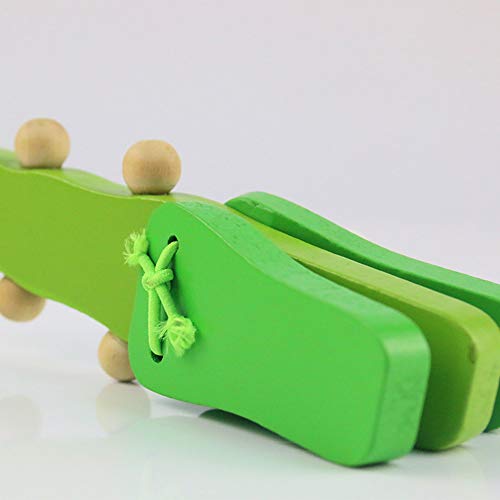 Kuizhiren1 juguete musical, diseño de cocodrilo de madera de castañuela de dibujos animados instrumento musical infantil juguete preescolar