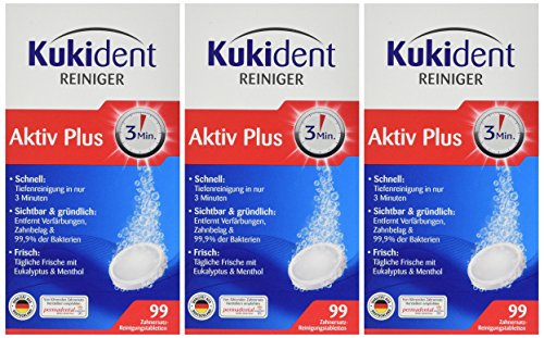 Kukident Aktiv Plus Express, Pack de 3 x 99 Tabletas