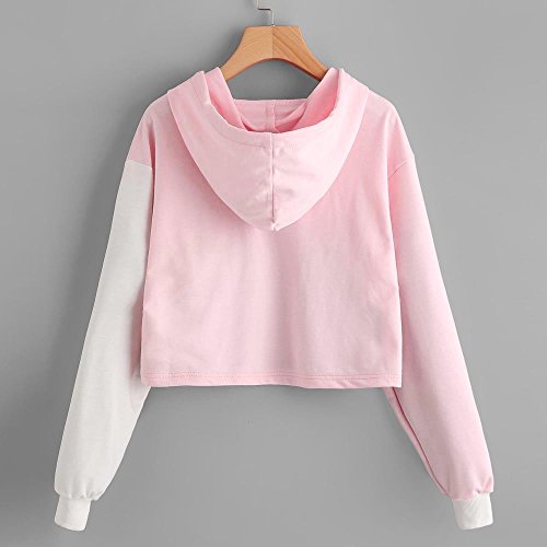 Kukul Sudaderas Cortas con Capucha para Mujer, Hoodie Blusa Camiseta de Manga Larga de Empalme Tops de Deportivo Moda Basico Sencillo Casual de Otoño Invierno Primavera para Mujeres Chica (S) Kukul Sudaderas Cortas con Capucha para Mujer, Hoodie Blusa Camiseta de Manga Larga de Empalme Tops de Deportivo Moda Basico Sencillo Casual de Otoño Invierno Primavera para Mujeres Chica (S)