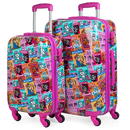 Kukuxumusu Kioskuxumusu Girls Juego de Maletas, 64 cm, 100 litros, Fucsia