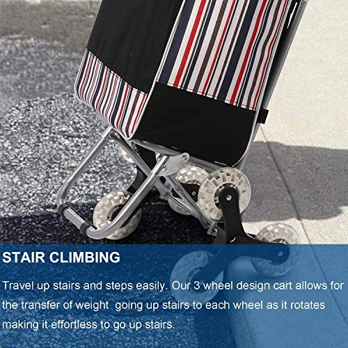 Kulzer Carro de Compra 6 Ruedas | Carrito de Compra Plegable y Ligero de Gran Capacidad | Carrito Compra Subir Escaleras con Impermeable Bolsa Oxford Desmontable y Asa Ajustable Kulzer Carro de Compra 6 Ruedas | Carrito de Compra Plegable y Ligero de Gran Capacidad | Carrito Compra Subir Escaleras con Impermeable Bolsa Oxford Desmontable y Asa Ajustable