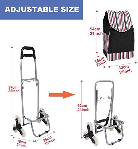 Kulzer Carro de Compra 6 Ruedas | Carrito de Compra Plegable y Ligero de Gran Capacidad | Carrito Compra Subir Escaleras con Impermeable Bolsa Oxford Desmontable y Asa Ajustable Kulzer Carro de Compra 6 Ruedas | Carrito de Compra Plegable y Ligero de Gran Capacidad | Carrito Compra Subir Escaleras con Impermeable Bolsa Oxford Desmontable y Asa Ajustable
