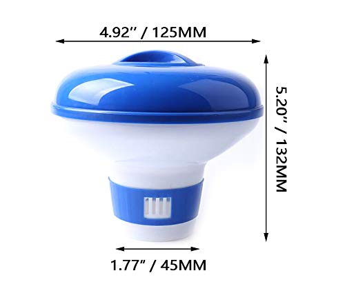 Kungfu Mall - Kit de limpieza para piscinas, flotador químico de 12,7 cm y red recogedora para fuentes, acuarios, jacuzzis, balnearios, estanques Kungfu Mall - Kit de limpieza para piscinas, flotador químico de 12,7 cm y red recogedora para fuentes, acuarios, jacuzzis, balnearios, estanques