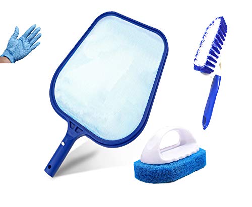 kungfu Mall Los Accesorios del Kit de Limpieza de la bañera de hidromasaje contienen una Red para la Piscina, un Cepillo para la Piscina y una Almohadilla con un par de Guantes kungfu Mall Los Accesorios del Kit de Limpieza de la bañera de hidromasaje contienen una Red para la Piscina, un Cepillo para la Piscina y una Almohadilla con un par de Guantes