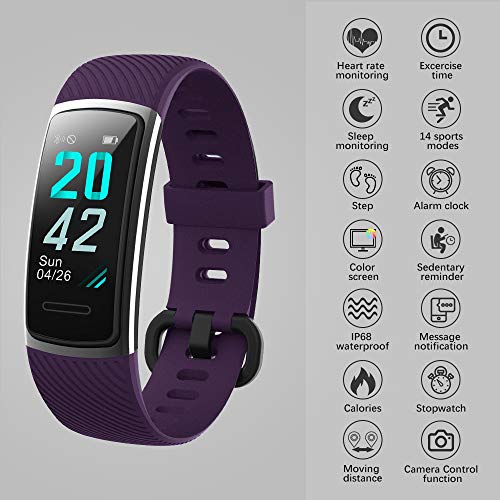 KUNGIX Pulsera Actividad Inteligente, Impermeable IP68 Pulsera Inteligente 0,96 Pulgadas Pantalla Color, Monitor Ritmo Cardíaco y Sueño 14 Modos de Deporte Mujer Hombre Niño Smartwatch Android y iOS