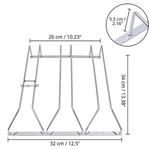 Kurtzy Soporte para Copas de Vino - 34 x 32 x 5,5 cm Soporte de Acero con Tornillos para Champagne, Copas de Vino - Copas Vino Organizador para Hogar Cocina Bar Restaurante