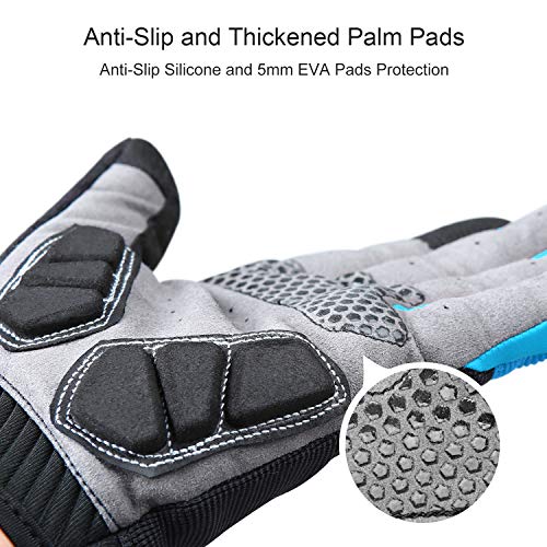 KUTOOK Guantes Ciclismo Largos Transpirables Hombres con Acolchadas De EVA Función Táctil Guantes MTB Gel Antideslizante(Azul,L) KUTOOK Guantes Ciclismo Largos Transpirables Hombres con Acolchadas De EVA Función Táctil Guantes MTB Gel Antideslizante(Azul,L)
