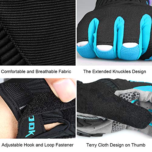 KUTOOK Guantes Ciclismo Largos Transpirables Hombres con Acolchadas De EVA Función Táctil Guantes MTB Gel Antideslizante(Azul,L) KUTOOK Guantes Ciclismo Largos Transpirables Hombres con Acolchadas De EVA Función Táctil Guantes MTB Gel Antideslizante(Azul,L)
