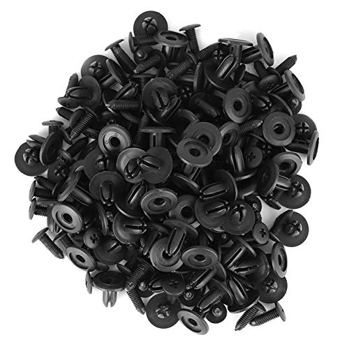 Kuuleyn 6mm 100 Uds agujero Dia Universal plástico negro coche remaches sujetador parachoques guardabarros Push Pins Clips AP Kuuleyn 6mm 100 Uds agujero Dia Universal plástico negro coche remaches sujetador parachoques guardabarros Push Pins Clips AP