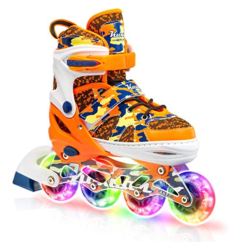 Kuxuan Niños Camo Patines en Línea Ajustables en Negro y Amarillo con Ruedas Iluminadas, Patines de Rodillos Luminosos Divertidos para Niños Niñas Jóvenes - Medio(32-35 UE) Kuxuan Niños Camo Patines en Línea Ajustables en Negro y Amarillo con Ruedas Iluminadas, Patines de Rodillos Luminosos Divertidos para Niños Niñas Jóvenes - Medio(32-35 UE)