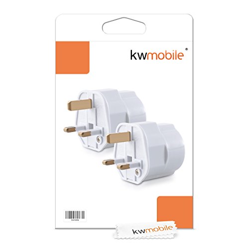 kwmobile 2 adaptadores de Viaje compactos para Inglaterra - Enchufe de Viaje Shuko EU a UK en Blanco kwmobile 2 adaptadores de Viaje compactos para Inglaterra - Enchufe de Viaje Shuko EU a UK en Blanco