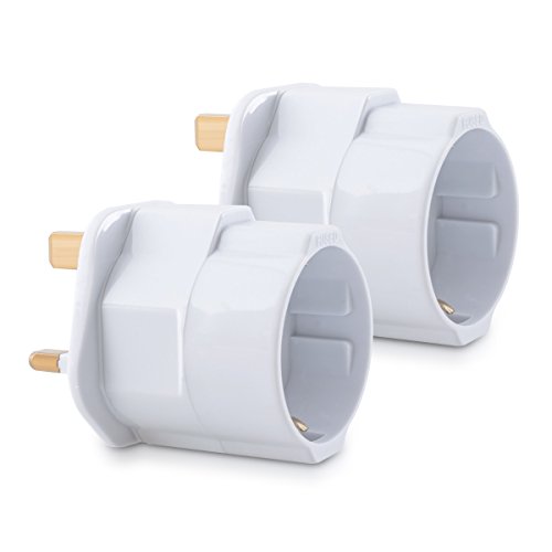 kwmobile 2 adaptadores de Viaje compactos para Inglaterra - Enchufe de Viaje Shuko EU a UK en Blanco kwmobile 2 adaptadores de Viaje compactos para Inglaterra - Enchufe de Viaje Shuko EU a UK en Blanco