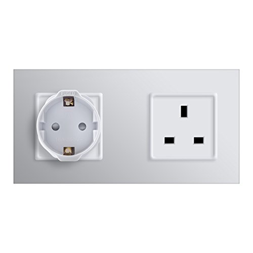 kwmobile 2 adaptadores de Viaje compactos para Inglaterra - Enchufe de Viaje Shuko EU a UK en Blanco kwmobile 2 adaptadores de Viaje compactos para Inglaterra - Enchufe de Viaje Shuko EU a UK en Blanco