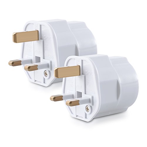 kwmobile 2 adaptadores de Viaje compactos para Inglaterra - Enchufe de Viaje Shuko EU a UK en Blanco kwmobile 2 adaptadores de Viaje compactos para Inglaterra - Enchufe de Viaje Shuko EU a UK en Blanco
