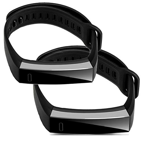 kwmobile 2X Pulsera Compatible con Huawei Band 2 / Band 2 Pro - Brazalete de Silicona Negro sin Fitness Tracker kwmobile 2X Pulsera Compatible con Huawei Band 2 / Band 2 Pro - Brazalete de Silicona Negro sin Fitness Tracker
