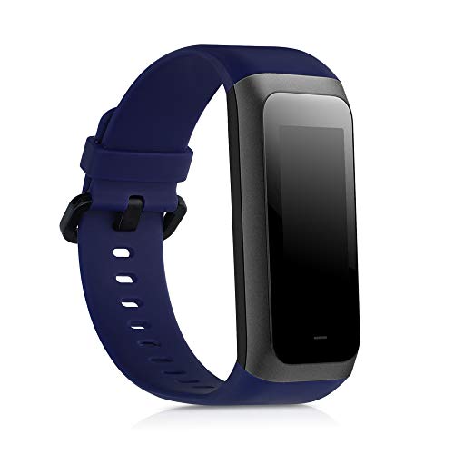 kwmobile 2X Pulsera Compatible con Xiaomi Huami Amazfit Cor 2 / Amazfit Band 2 - Brazalete de Silicona Negro/Azul Oscuro sin Fitness Tracker