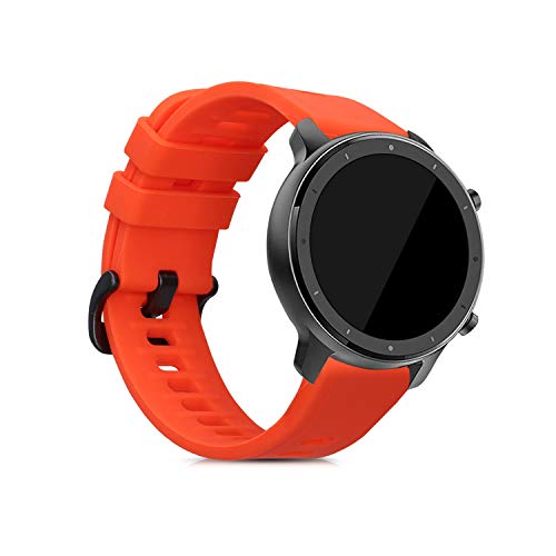 kwmobile 2X Pulsera Compatible con Xiaomi Huami Amazfit GTR (47mm) / GTR 2 - Brazalete de Silicona Negro/Rojo sin Fitness Tracker