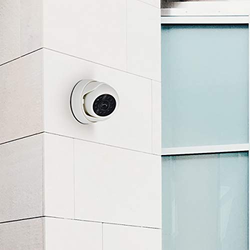 kwmobile Cámara de vigilancia Falsa - Cámara simulada de Seguridad con luz LED Parpadeante - Camara disuasoria para Exterior e Interior - Blanca