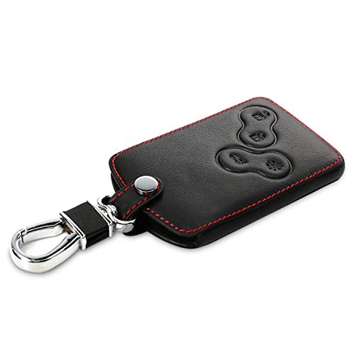 kwmobile Funda Compatible con Renault Llave de Coche de 4 Botones (Solo Keyless Go) - Cubierta de Cuero sintético - Case para Mando de Auto en Negro