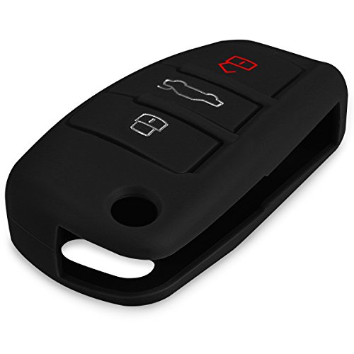 kwmobile Funda de Silicona Compatible con Audi Llave de Coche Plegable de 3 Botones - Carcasa Suave de Silicona - Case Mando de Auto Negro kwmobile Funda de Silicona Compatible con Audi Llave de Coche Plegable de 3 Botones - Carcasa Suave de Silicona - Case Mando de Auto Negro