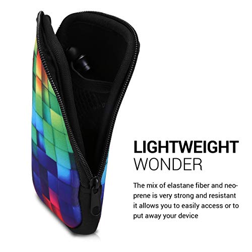 kwmobile Funda Universal para móvil de L - 6,5" - Estuche de Neopreno con Cierre - Carcasa Cubos Colores