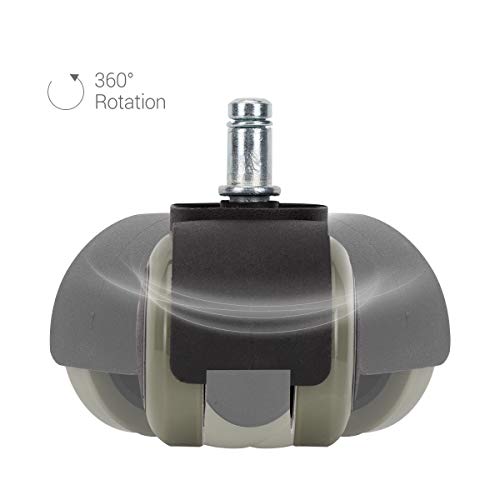 kwmobile Navaris Ruedas para Silla de Oficina de 10MM - Set de 5 Ruedas de 50MM de diámetro - Ruedas de Repuesto giratorias de Goma Anti rayaduras - Gris kwmobile Navaris Ruedas para Silla de Oficina de 10MM - Set de 5 Ruedas de 50MM de diámetro - Ruedas de Repuesto giratorias de Goma Anti rayaduras - Gris