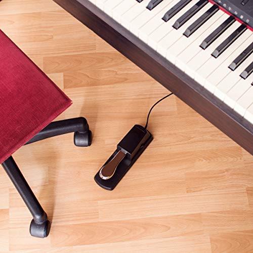 kwmobile Pedal sustain para piano eléctrico - Pedal sostenido para teclado digital con cable 1.5M - Pedal universal para MIDI sintetizador y órgano