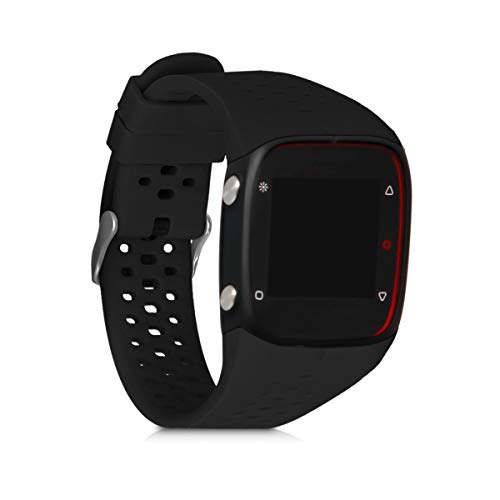 kwmobile Pulsera Compatible con Polar M400 / M430 - Brazalete de Silicona en Negro Mate sin Fitness Tracker