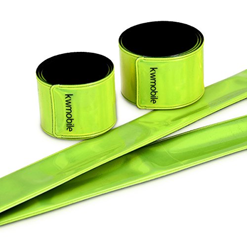 kwmobile Set de 6X Cinta Reflectante - Bandas Reflectantes enrollables para Alta Visibilidad - Tiras Fluorescentes neón para Deporte al Aire Libre