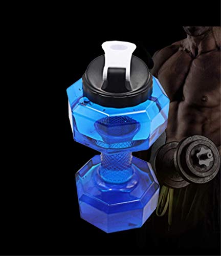KWOSJYAL 2.2 L Pesas de Gimnasia hervidor de Agua de Gran Capacidad a Prueba de Fugas Running Fitness Kettle Gym Sports Kettle Botella de Agua de plástico   Azul