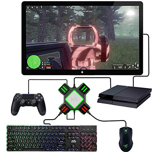 KX Mouse Keyboard Converter, Game Controller Adapter para USB 2.0 Mouse Adaptador de teclado ratón Compatible con PS4 / Xbox One / Nintendo Switch / PS3 / Xbox360 / Xbox360 Slim