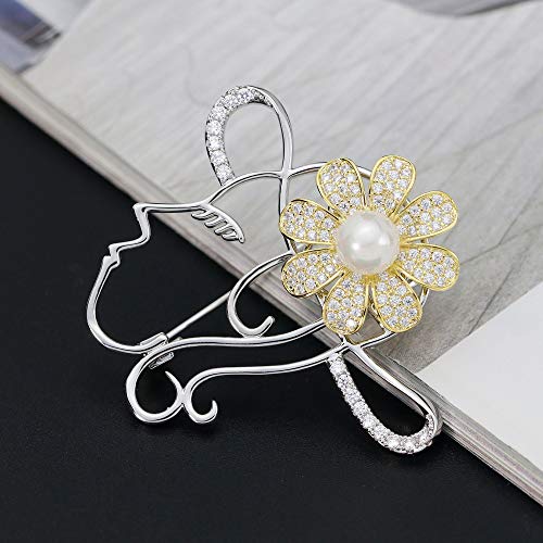 KYEEY Broche La Sra. Flor Giratoria Retrato Pequeña Fragancia Linda Accesorios de Disfraces Broche for la Mujer Accesorios de Ropa Broche for Las Mujeres Ocasión Hermosa o Casual Adecuado para Damas