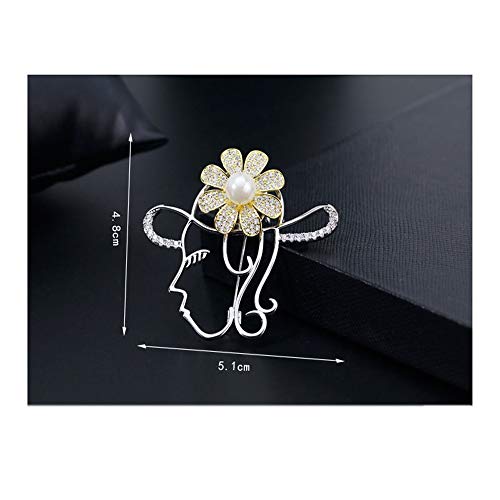 KYEEY Broche La Sra. Flor Giratoria Retrato Pequeña Fragancia Linda Accesorios de Disfraces Broche for la Mujer Accesorios de Ropa Broche for Las Mujeres Ocasión Hermosa o Casual Adecuado para Damas