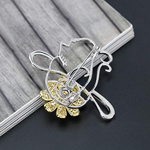 KYEEY Broche La Sra. Flor Giratoria Retrato Pequeña Fragancia Linda Accesorios de Disfraces Broche for la Mujer Accesorios de Ropa Broche for Las Mujeres Ocasión Hermosa o Casual Adecuado para Damas