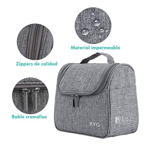 KYG Bolsa de Aseo Colgante Organizador Cosmético de Viaje Ducha Bolsa de Baño para Hombres Mujeres Resistente al Agua Gris KYG Bolsa de Aseo Colgante Organizador Cosmético de Viaje Ducha Bolsa de Baño para Hombres Mujeres Resistente al Agua Gris
