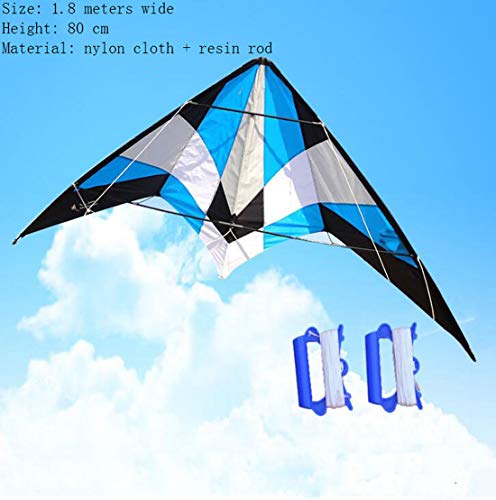 KYHS Blue Kite Juguete al aire libre Ocio Deportes Cometa con dos líneas de mango volador de 25 m 1,8 metros