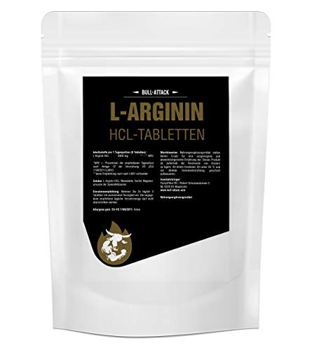 L-ARGININ | 360 tabletas 3000 mg porción | Vegan | Large Pack XL | Aminoácido semi-esencial | Para el desarrollo muscular previo al entrenamiento y para mejorar la circulación sanguínea