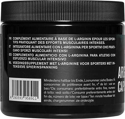 L-Arginina 160 cápsulas de nu3 – Comprimidos con 2200 mg - Dosis pura diaria controlada – Amino semi esencial para atletas de alto rendimiento – Mejora la masa muscular – Suplemento vegano